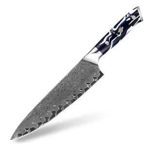 Cuchillo de chef de hoja fija de fábrica OEM y ODM personalizado al por mayor, herramienta de cocina de acero damasco, herramienta de corte de carne y verduras - Product Image 1