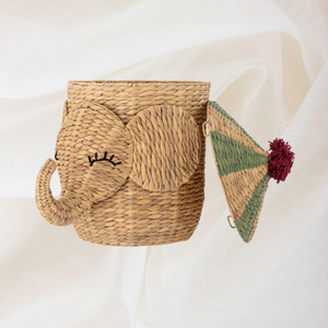 Panier de rangement en jacinthe d'eau en forme d'éléphant - Product Image 4