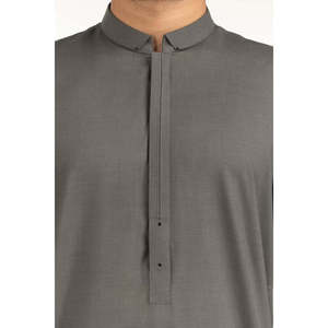 Kurta gris pour homme, coupe classique, pour tenue de marié - Product Image 5