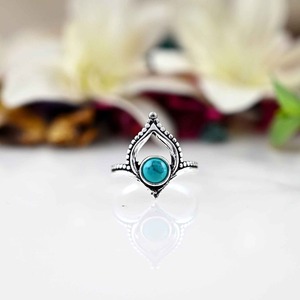 Boho Style 925 Sterling Silver <b>Turquoise</b> Gemstone <b>Ring</b> Jewelry Handmade Silver <b>Ring</b> Jewelry for Women Wedding Gift for Her - Product Image 3