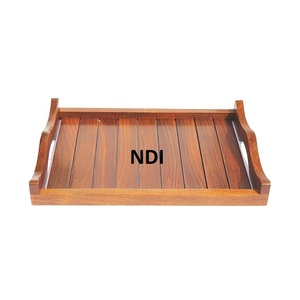 Platos de servidor de alimentos de alta calidad, acabado de nogal, bandeja de servicio de desayuno de estilo único, bandeja decorativa para servir alimentos - Product Image 1