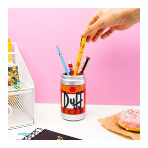 Portalápices Duff Beer 7x12.4cm - Set de Papelería Los Simpson, Organizador de Escritorio Naranja y Plateado - Product Image 2