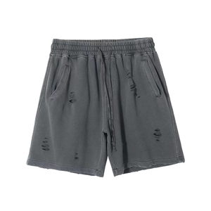 Short de détresse à séchage rapide pour hommes OEM Short de détresse décontracté en coton avec logo personnalisé Jogger Short de détresse - Product Image 2