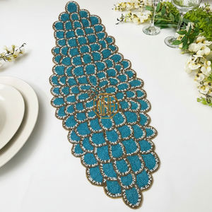 Chemin de table en perles fait main, sous-plat brodé, décoration de table personnalisée - Product Image 1