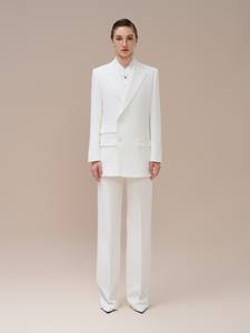 Pantalon évasé pour femme haute couture pantalon évasé Tegan en soie 2 tasses tissu écologique vêtements pour femme blanc marque locale - Product Image 2