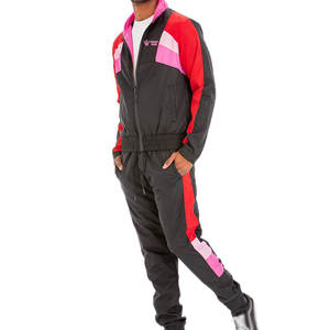 Pantalon de survêtement froissé à coquille souple zippé 2 pièces ensemble hommes Streetwear avec passepoil poignets élastiques unisexe Nylon coupe-vent survêtement - Product Image 4