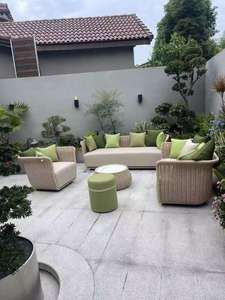Waterproof and Sun-proof Courtyard Villa Nordic Chair Set High-end Leisure Hotel Furniture <b>Rattan</b> Outdoor <b>Sofa</b> - Product Image 1
