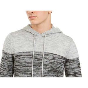 Felpa con Cappuccio Leggera da Uomo American Rag, Taglia XX-Large, Maglione in Maglia Colorblock Space Dye con Etichetta Personalizzata e Stampa Serigrafica Grigia - Product Image 2