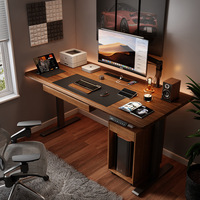 Bureau de travail moderne et simple avec grand espace pour les jambes, bureau de jeu de 55 pouces avec rangement, bureaux informatiques