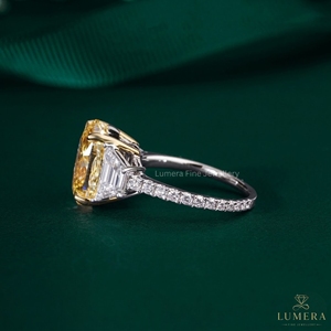 Bague en diamant taille poire jaune, clarté VS1, disponible en or 9k, 10k, 14k, 18k, bijoux fins de luxe pour fiançailles ou cadeau de mariage - Product Image 5