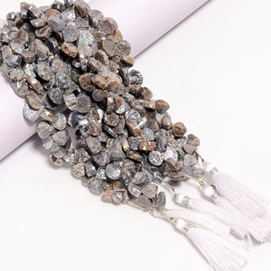 Perles lisses de pierres précieuses coeur arc-en-ciel noir enduit, perles arc-en-ciel pour la fabrication de bijoux, perles arc-en-ciel noires, bijoux de perles de pierres précieuses - Product Image 3