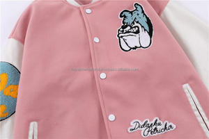 Fabricant OEM, veste universitaire de baseball à manches en cuir avec broderie en chenille pour hommes - Product Image 6