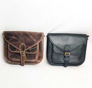 Bolsos bandolera de moda Vintage para mujer, personalizados, de gran capacidad, 2024, bolso de cuero de vaca de grano completo, forro de algodón, cierre de botón cruzado - Product Image 2