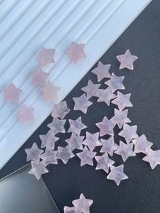 Cuentas sueltas de piedras preciosas Briolette en forma de estrella de cuarzo rosa Natural, cuentas de estrella talladas para suministros de fabricación de joyas - Product Image 3