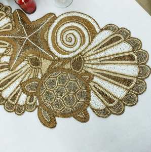 <b>Beaded</b> Table <b>Placemat</b> Elegant Mats & Pads for Dining Table - Product Image 1