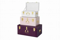 Ensemble de trois boîtes en métal doré mat Décoration de la maison Coffre de rangement pour cuisine Salle de bain Armoire-Chaussures et outils Organisation