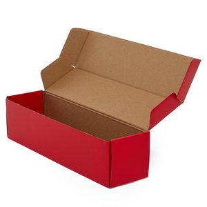 1-Bottle Matte Colored Corrugated Board Wine <b>Boxes</b> with Glossy and Matt Lamination Embossing Paper Tray Accessory - Product Image 2