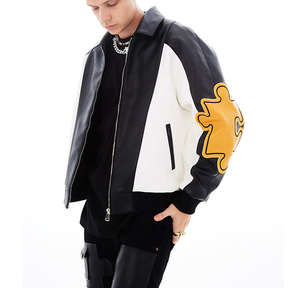 Chaqueta de Motocicleta de Cuero Unisex Clásica con Bordado de Logotipo Personalizado, Parches Bordados en la Parte Delantera con Logotipo, Impermeable - Product Image 4