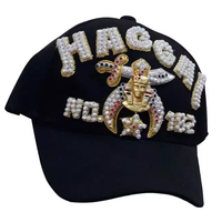 Parches decorativos de pedrería bordados de una y dos filas para sombrero Fez masónico hecho a mano, estilo Shriners, con apliques de joyería