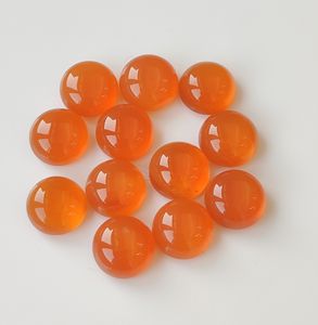 คาร์เนเลียนสีส้มธรรมชาติคาร์เนเลี่ยนทรงกลมคาร์เนเลียนส้ม8มม. ทรงหลวม - Product Image 1