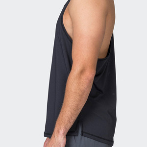 Camiseta sin mangas con logotipo personalizado Hipster de 270gsm, camiseta sin mangas recortada en blanco de 100% algodón para hombre - Product Image 2