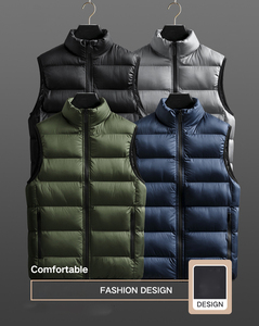 Hiver Casual Sports Sleeveless Slim Fit Men Hooded Zipper Puffer Vest Front Logo Eco-Friendly High Quality - Product Image 3