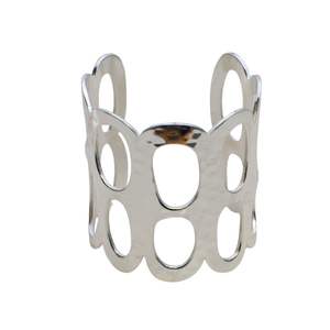 Bracelet jonc ouvert ajustable en laiton plaqué argent gravé pour femme, avec texte personnalisé, cadeau de bijoux – Meilleur prix - Product Image 2