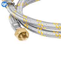 Tuyau flexible tressé en acier inoxydable D&R avec raccord fileté en laiton pour la connexion de conduites de gaz