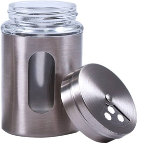 Custom Logo <b>Festive</b> Design Stainless Steel Utensils Salt Pepper Shaker Set Adjustable Pour Holes Spice Dispenser - Product Image 1