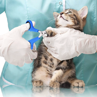Lot de 5 sacs de bain et de toilettage pour animaux de compagnie, kit de toilettage pour chat en maille réglable, muselière anti-griffures pour chat pour la coupe des ongles