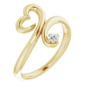 แหวนเพชรรูปหัวใจประดับสตูลเลอร์ 123410:601P ทองคำขาว 14K - Product Image 1
