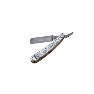 Rasoir pliant droit en acier damas personnalisable manche en os personnalisé rasage couteaux de barbier bricolage OEM Support pour industriel - Product Image 6