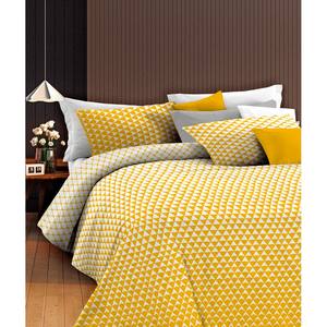 Ensemble de draps de lit White Label en 100% coton imprimé taies d'oreiller jaunes drap-housse drap supérieur de haute qualité fabriqué en Italie - Product Image 4