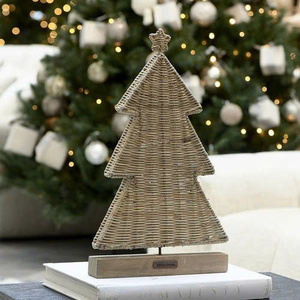 Ensemble de décorations de sapin de Noël en osier rustique tissé à la main, ornement de vacances minimaliste, écologique, décoration de table, OEM ODM Vietnam - Product Image 2
