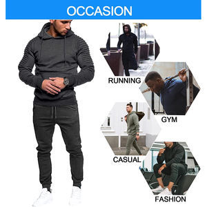 Conjunto de pantalones de chándal con capucha lavado ácido algodón pesado personalizado 2 piezas chándal vintage en blanco liso chándales para hombre para invierno - Product Image 3