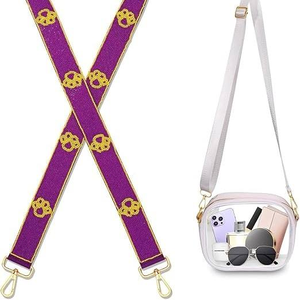 Embroidered and Beaded Bag Shoulder Strap Trendy High Quality Fancy TOUCH DOWN Statement Cute STRAP - Product Image 5