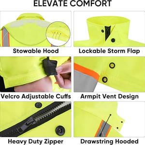 Veste de sécurité réfléchissante de travail à manches longues avec fermeture éclair sur le devant, prix bas, logo personnalisé, vêtements de travail, téléchargée par Dress Sports - Product Image 5