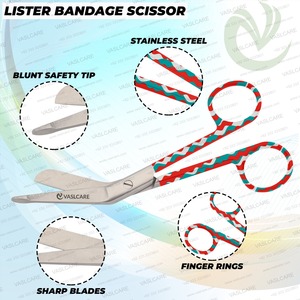 ชุดกรรไกรพยาบาลระดับพรีเมี่ยม3ชิ้น, ชุดอุปกรณ์การพยาบาลมีมือจับพิมพ์ลายมีเชือกรัดห้ามเลือดจากหลอดเลือด - Product Image 6