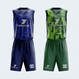 Uniformes de basket-ball réversibles pour hommes à col en V, 100 % polyester, imprimés sur mesure, prix raisonnable, respirants, séchage rapide, antibactériens - Product Image 5