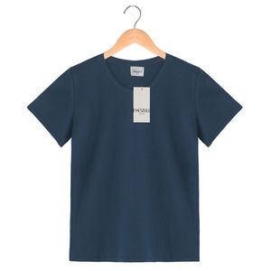 OEM personalizado Logo Apliques Mujer Slim Fit Camiseta Básica Top Verano 100% Algodón Unisex - Product Image 4