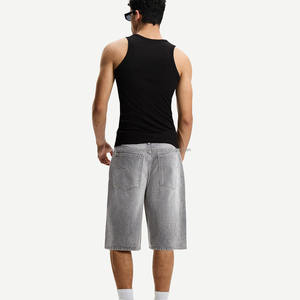 กางเกงขาสั้นผู้ชายผ้าฝ้ายฟอกสีแฟชั่นวินเทจลำลองคุณภาพสูงโลโก้ขนาดพลัสไซส์ระบายอากาศกลางเอวบริการ OEM - Product Image 6