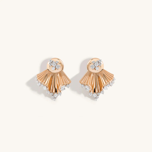 Elegant Rose Gold Geometric Diamond <b>Stud</b> <b>Earrings</b> for Women Luxury Everyday Wear Fine Jewelry - Product Image 1