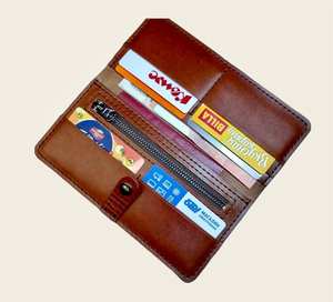 2025 Luxury Vintage Business Bifold <b>Wallet</b> Genuine Leather Long Anti-theft Slim Purse Logo Pattern Open Cash <b>Budget</b> LWM-0075 - Product Image 3