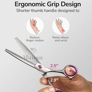 Tijeras de Peluquería Profesionales para Diestros, 32 Dientes, Mango Mediano, Punta Afilada, Acero Inoxidable 4CR de Alta Calidad - Product Image 4