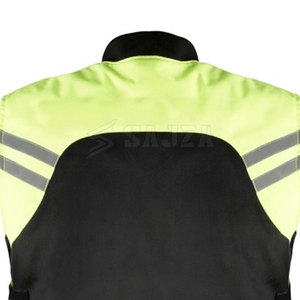 Gilet de sécurité réfléchissant haute visibilité SAJZA pour homme avec poches, respirant, fermeture éclair, col montant, vêtement extérieur pour motard - Product Image 6