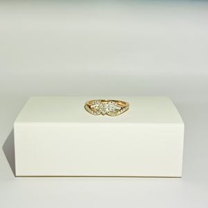 Anillo de diamante de flor doblada de oro rosa certificado GGL H I Color SI3 I1 claridad redondo brillante joyería de compromiso piedra Natural - Product Image 1