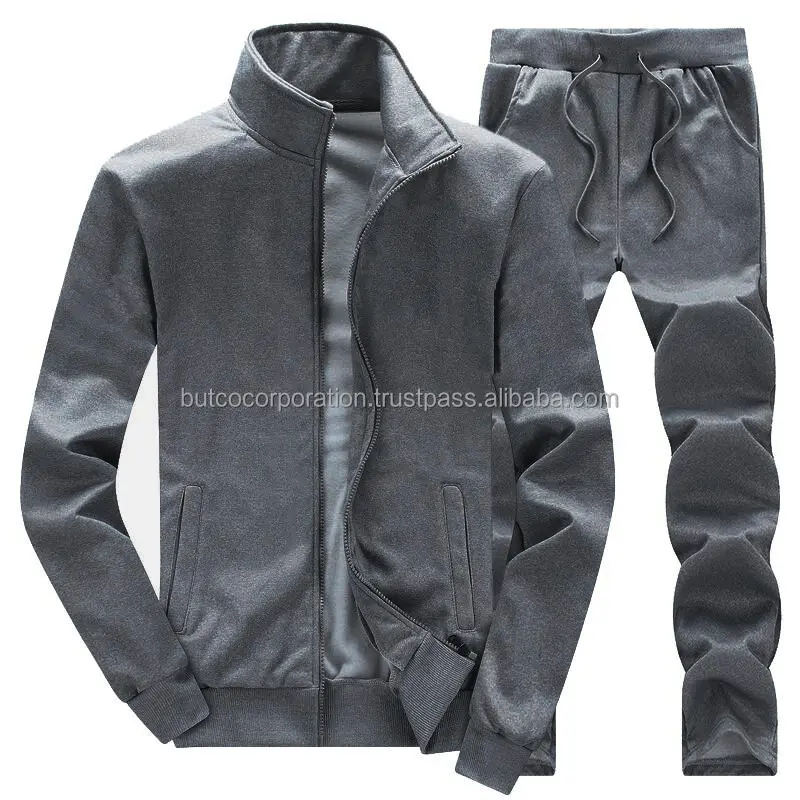 Wholesale Custom track sweat suit sweat suit jogger sweatpants and hoodie set terry cotton slim fit tracksuit for men