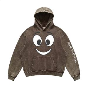 Sudadera con capucha de algodón para hombre, ropa de calle vintage de gran tamaño de algodón lavado ácido de alta calidad, 400gsm - Product Image 1