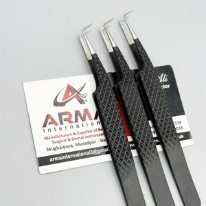 แหนบต่อขนตา90องศาทำจากสเตนเลสเคลือบสีดำแหนบแยกขนตาแบบมีด้ามจับแข็งแรง - Product Image 2