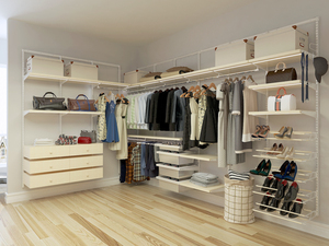 Portable Bedroom Metal <strong>Wardrobe</strong> 4 Hanging Areas 8 Storage Shelves Large Capacity Freestanding Clothes Organizer (Modern Design) - Product Image 2